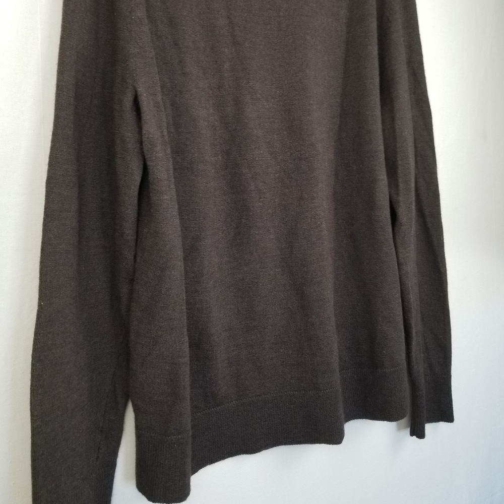 GAP Brown V-neck Merino Wool Long Sleeve Pullover Sweater Size Large - Picture 9 of 11